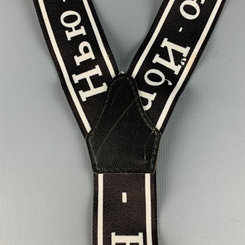 JEAN PAUL GAULTIER Black White Print Suspenders