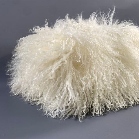 NO BRAND Cream White Mongolian Lamb Bag