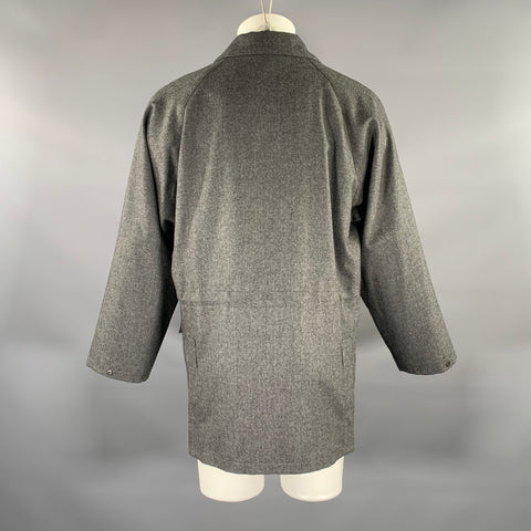 MARIO VALENTE Size 36 Grey Wool Hidden Placket Coat