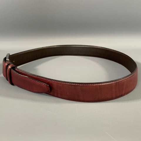 STEFANOBI Size 34 Burgundy Leather Belt