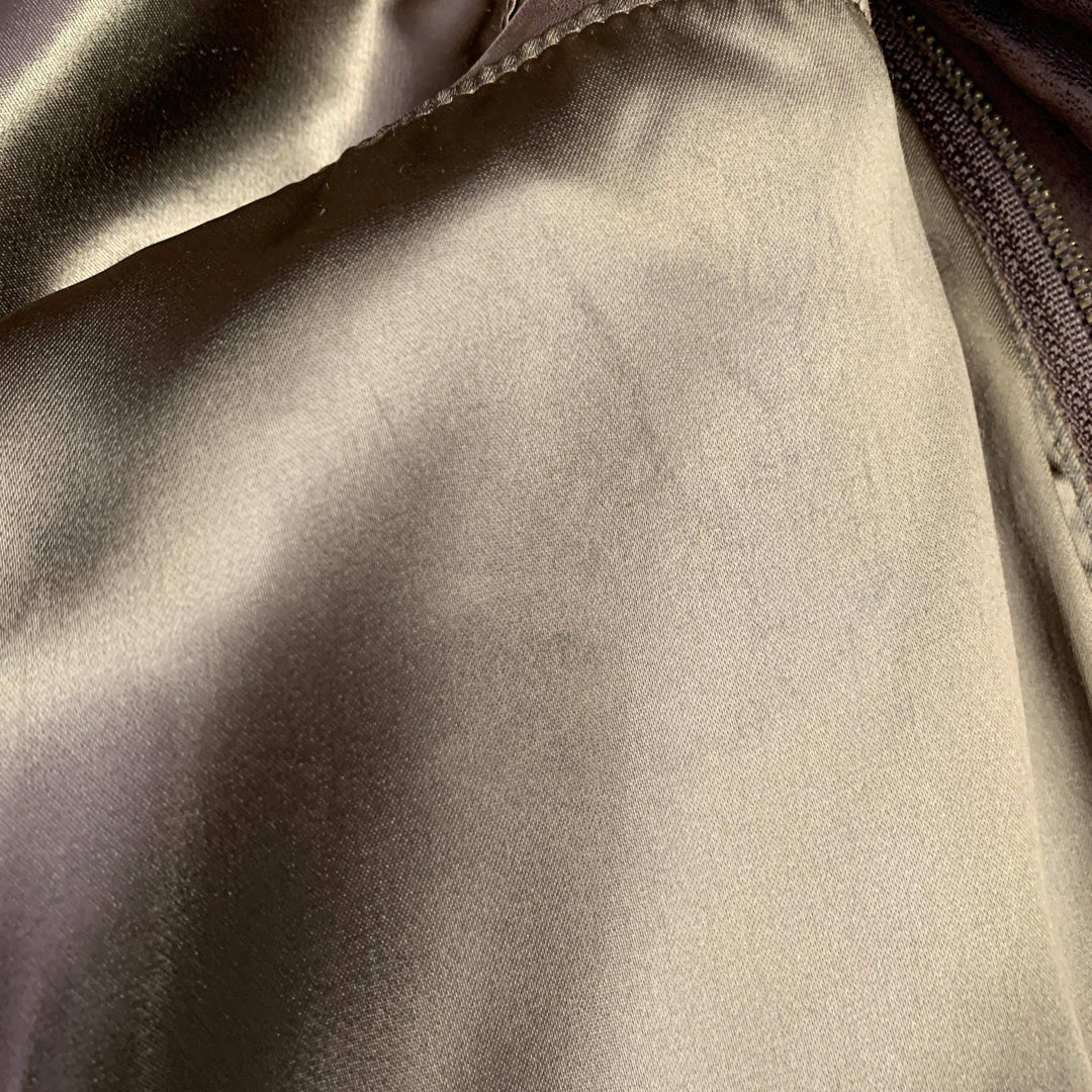FOG CITY Size 42 Brown Leather Bomber Jacket