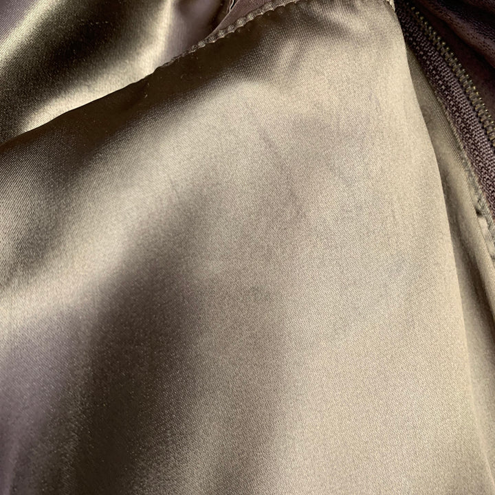FOG CITY Size 42 Brown Leather Bomber Jacket