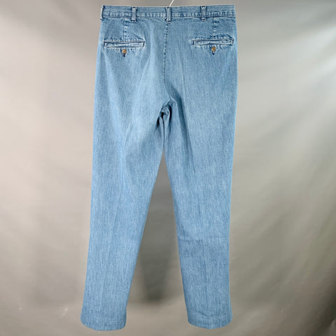 POLO by RALPH LAUREN Size 34 Blue Denim Tapered Pleated Jeans