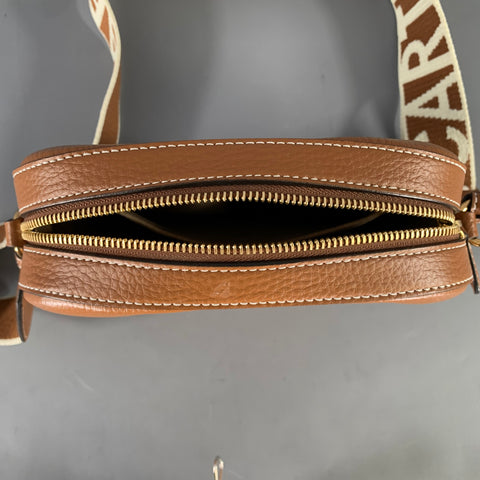 STELLA McCARTNEY Brown White Studded Faux Leather Handbag & Leather Goods