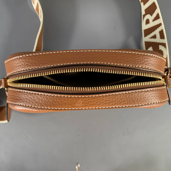 STELLA McCARTNEY Brown White Studded Faux Leather Handbag & Leather Goods
