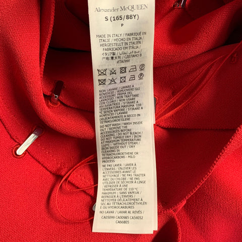 ALEXANDER MCQUEEN Size S Red Viscose Blend Cut Out Long Gown