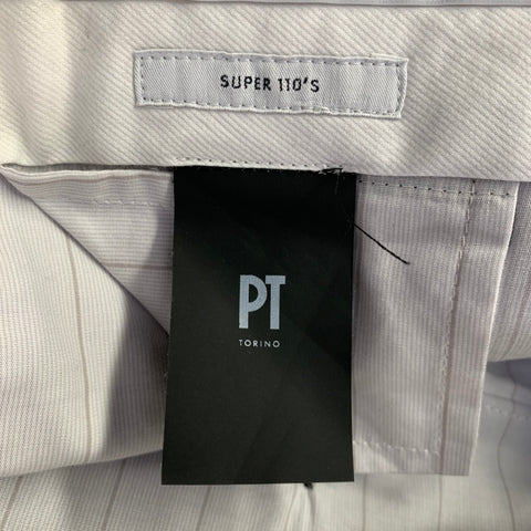 PT TORINO Size 32 Grey Black Glenplaid Wool Flat Front Dress Pants