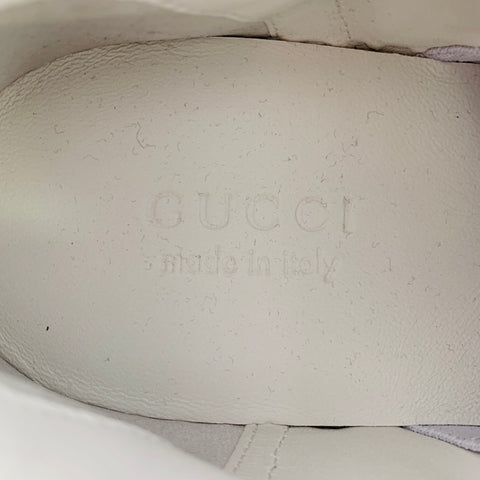 GUCCI Size 9.5 Screener White Red Green Perforated Leather Rubber Sole Sneakers