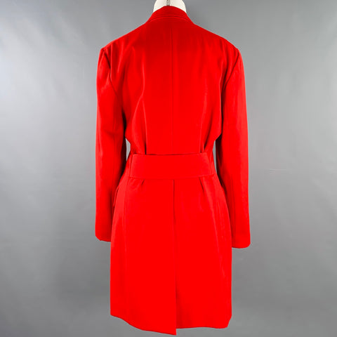 JOSEPH Size 2 Red Wool Double Breasted Coat