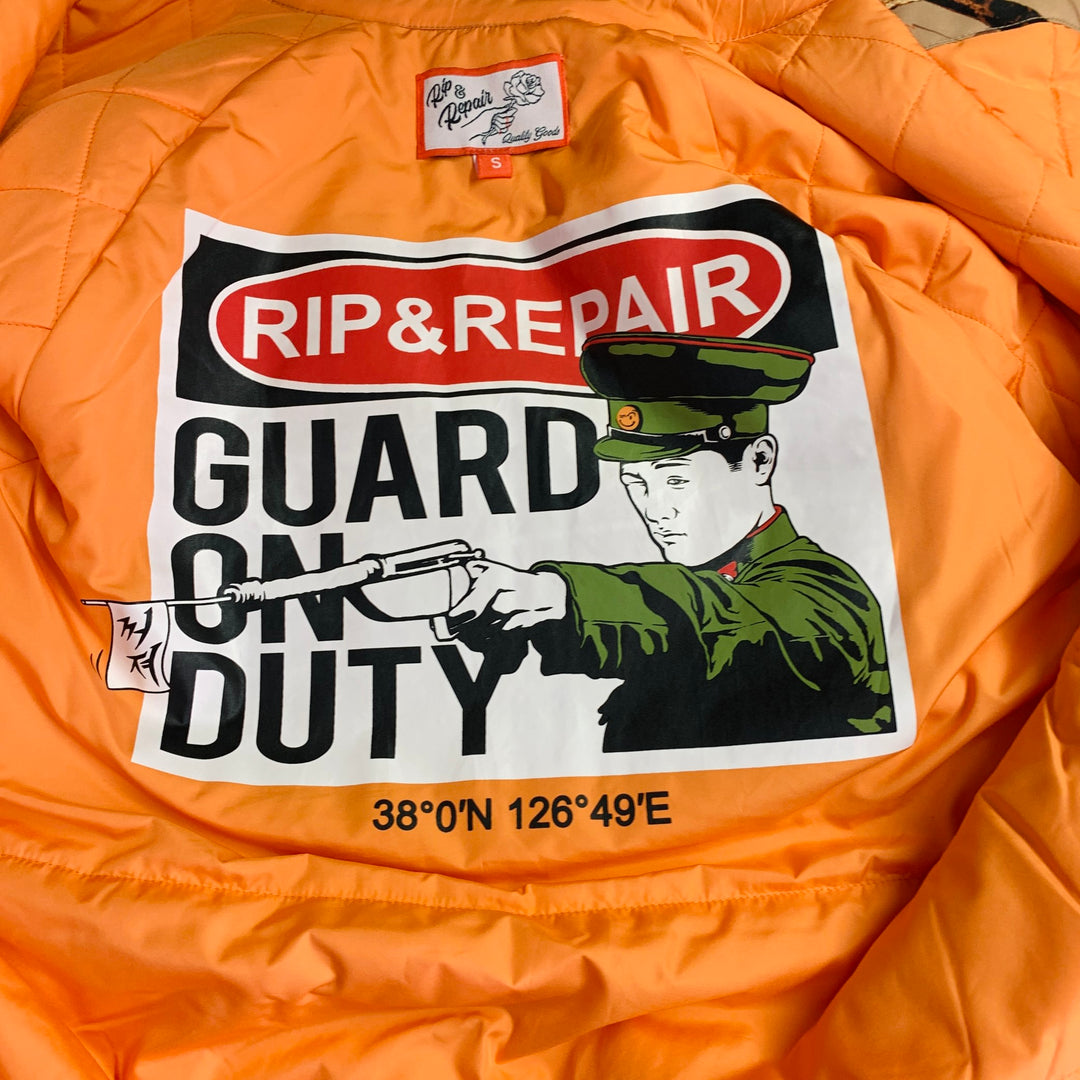 RIPNREPAIR Size S Beige Brown White Camo Polyester Snaps Jacket