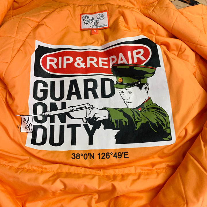 RIPNREPAIR Size S Beige Brown White Camo Polyester Snaps Jacket