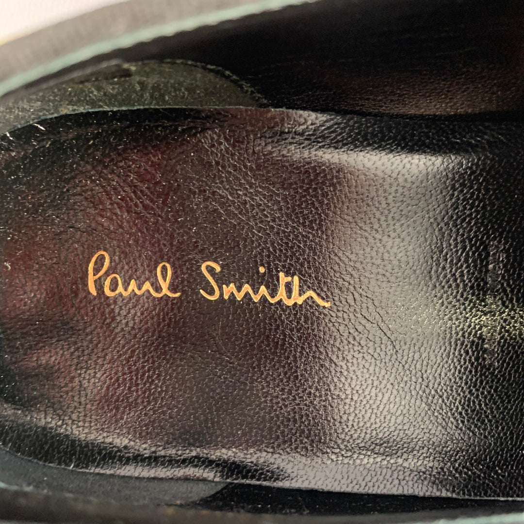 PAUL SMITH Size 8 Black Multi Color Abstract Print Velvet Slip On Loafers