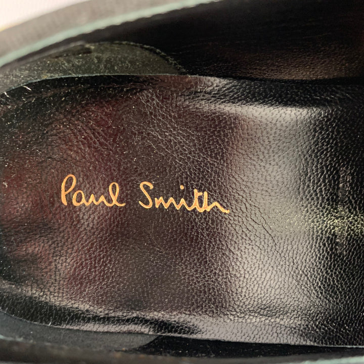 PAUL SMITH Size 8 Black Multi Color Abstract Print Velvet Slip On Loafers