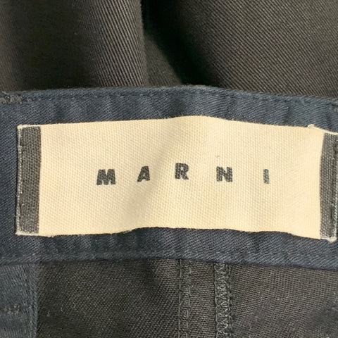 MARNI Size 32 Black Twill Cotton Belted Casual Pants