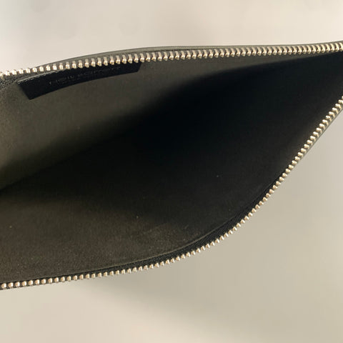 NEIL BARRETT SS2016 Black Red Lightning Bolt Leather Pouch Bag