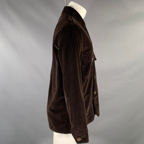 WALLACE & BARNES Size S Brown Corduroy Cotton Fisherman Coat