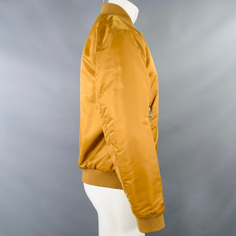 7 FOR ALL MANKIND Size M Black Mustard Reversible Nylon Bomber Jacket