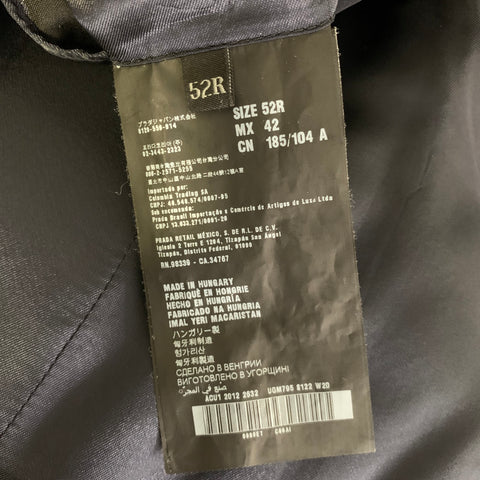 PRADA Chest Size 42 Navy Solid Wool Notch Lapel Sport Coat