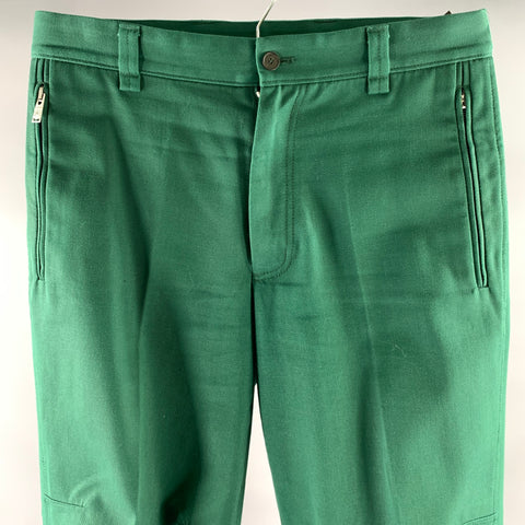 LANVIN Size 30 Green Cotton Blend Zip Fly Casual Pants
