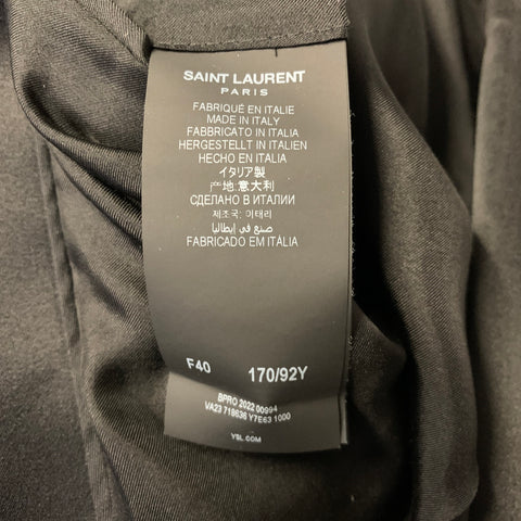 SAINT LAURENT Size 4 Black Wool 718636 Y7E63 1000 Jacket Blazer
