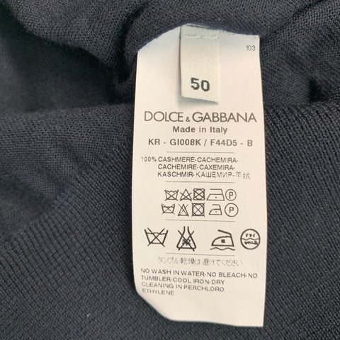 DOLCE & GABBANA Size M Navy Knit Cashmere Crew Neck Pullover
