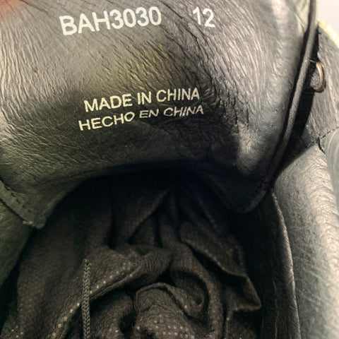 BADGLEY MISCHKA Size 12 Black Silver Camo Leather High Top Sneakers