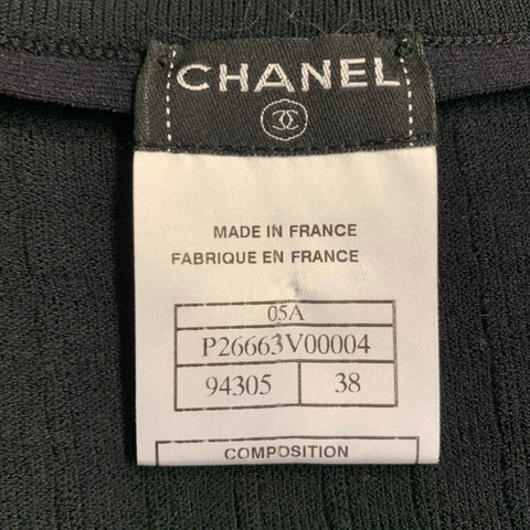 CHANEL Vintage 2005 Size 6 Black Viscose Blend Pleated Elastic Waistband Skirt