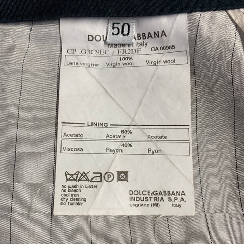 DOLCE & GABBANA Size 34 Grey Charcoal Heather Virgin Wool Flat Front Dress Pants