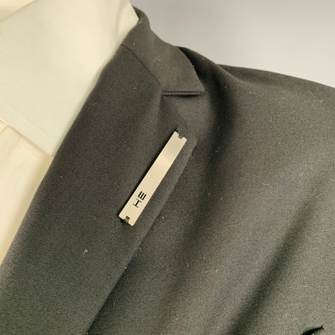 HELIOT EMIL Size XL Black Polyester Blend Open Back Sport Coat