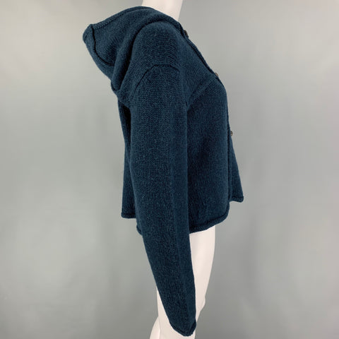 LANVIN Cárdigan con cierre de palanca de lana de alpaca azul verde azulado talla M