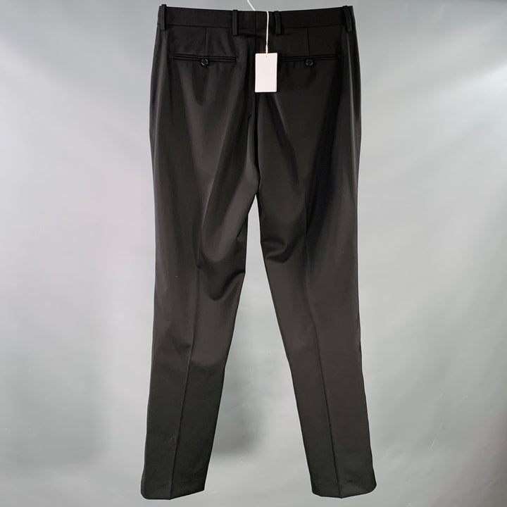 HELMUT LANG Size 33 Car Trouser Black Wool Zip Fly Dress Pants