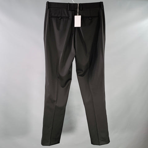 HELMUT LANG Size 34 Car Trouser Black Wool Zip Fly Dress Pants