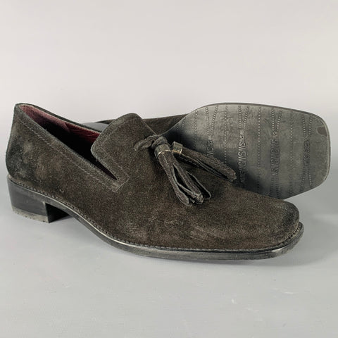 STUART WEITZMAN Size 8.5 Black Suede Tassels Loafer Pumps