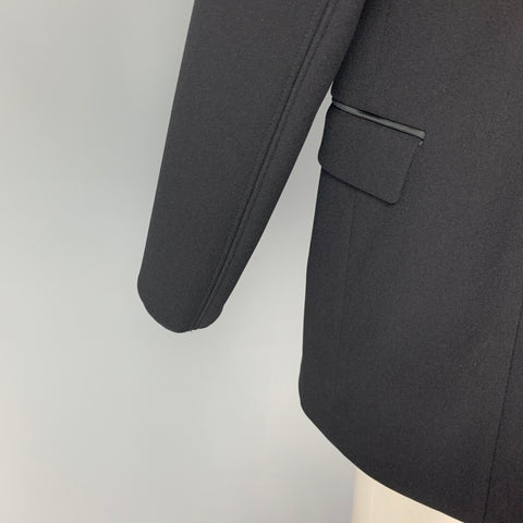 BALENCIAGA Fall-Winter 2019 Size 38 Black Polyamide Suspended Shoulders Sport Coat
