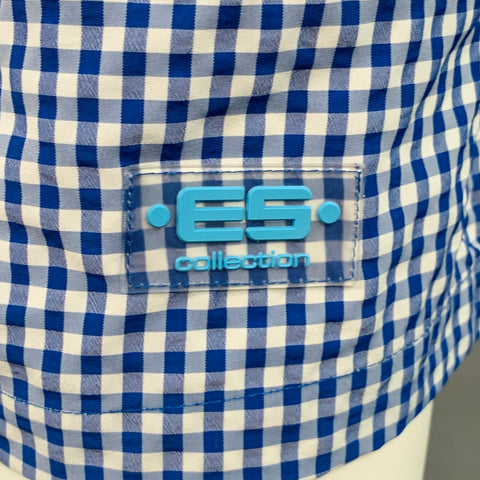 ES COLLECTION Size 34 Blue White Gingham Polyamide Blend Swim Trunks
