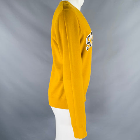 SANDRO Size S Yellow Black White Graphic Cotton Crew Neck Sweatshirt