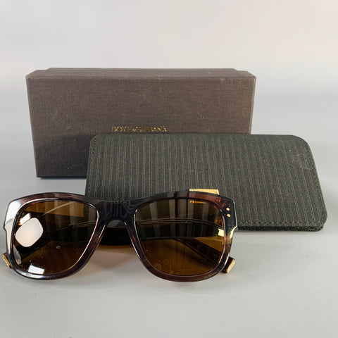 DOLCE & GABBANA Brown Tortoiseshell Acetate Sunglasses