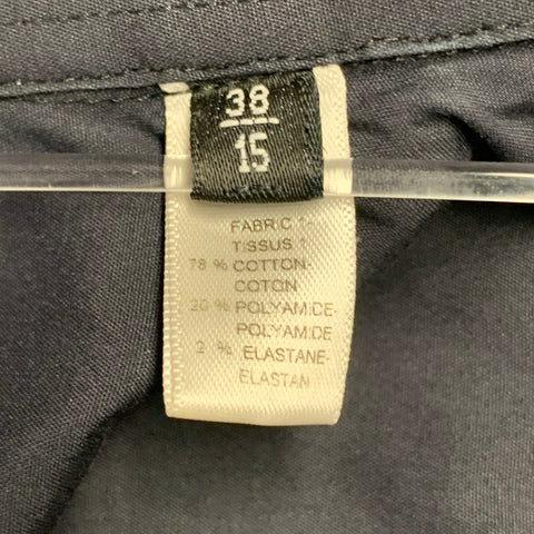 EMPORIO ARMANI Taille S Marine Bleu clair Coton mélangé Bordure contrastante Chemise à manches longues