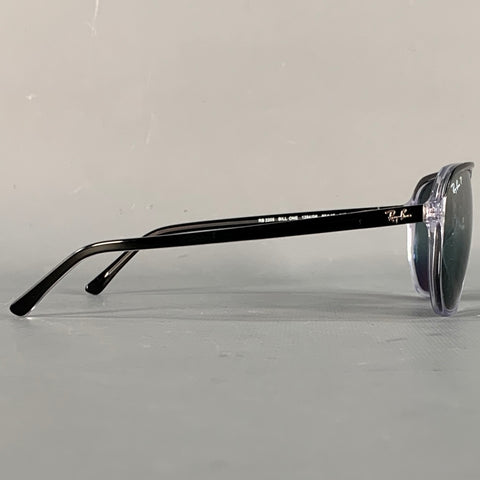 RAY-BAN Bill One Chromance Black Transparent Acetate Two Tone Polarized Aviator Sunglasses