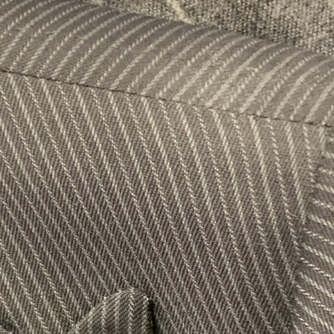 ASTOR & BLACK Size 44 Black Grey Stripe Single Breasted Peak Lapel 3 Piece Suit