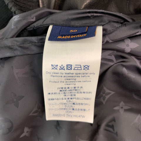 LOUIS VUITTON Taille 40 Veste réversible en cuir noir polyamide LV Monogram