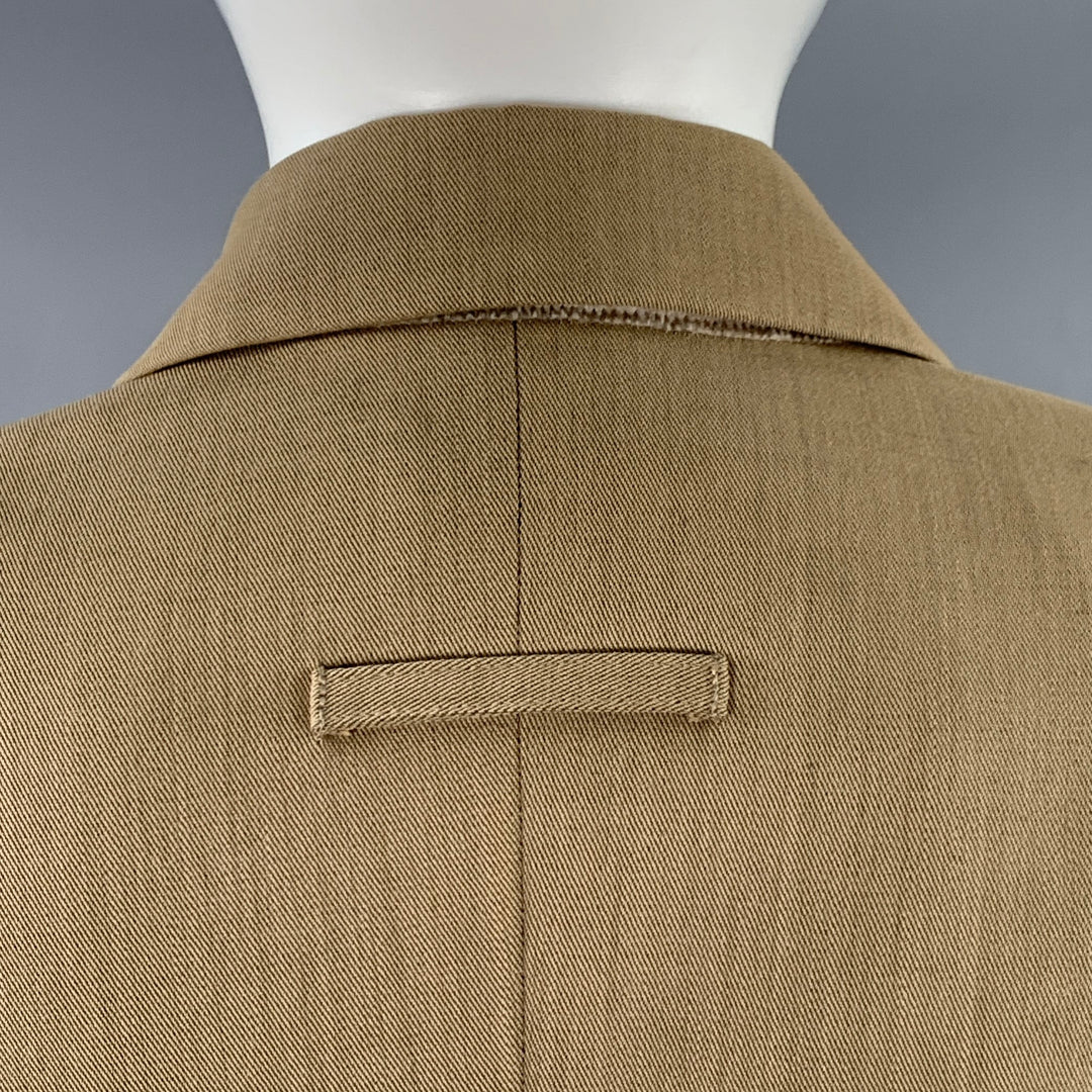 JEAN PAUL GAULTIER Size 6 Beige Wool Single Breasted Skirt Suit