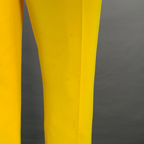 RALPH LAUREN COLLECTION Size 4 Yellow Crepe Tapered Flat Front Zip Fly Dress Pants