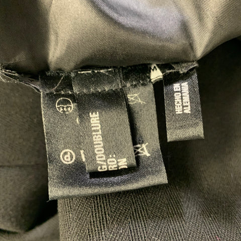 Robe de cocktail ESCADA taille 2 en laine vierge noire, manches courtes, longueur genou