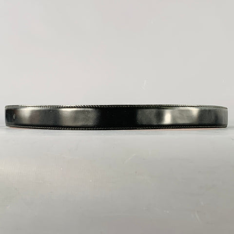 TOD'S Size 38 Black Silver Leather Belt