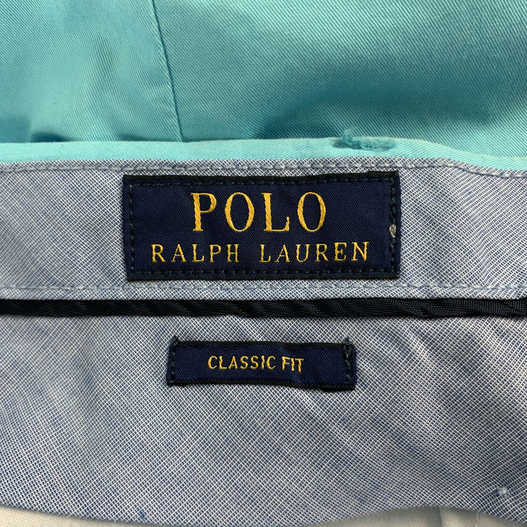 POLO by RALPH LAUREN Size 30 Blue Aqua Cotton Zip Fly Shorts