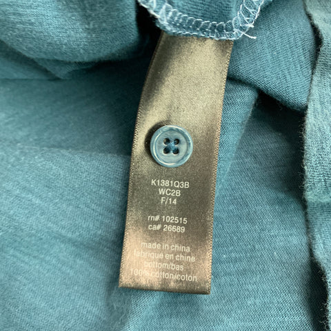 JOHN VARVATOS * USA Taille L Polo boutonné en coton sarcelle