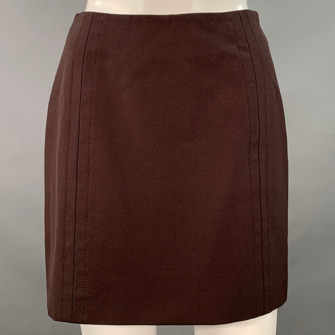 FUTURE OZBEK Size 6 Brown Rayon Blend Single Breasted Blazer Mini Skirt Set