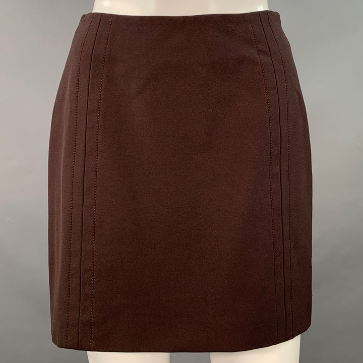 FUTURE OZBEK Size 6 Brown Rayon Blend Single Breasted Blazer Mini Skirt Set