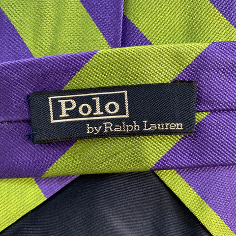 POLO Green Purple Stripe Silk Tie